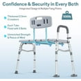 thumbnail image 3 of 500lb Heavy Duty Shower Bench, Tool-Free Tub Transfer Bench with Arms & Back, Height Adjustable Handicap Shower Seat, Non-Slip Bath Safety Chair for Elderly & Surgery-Gray, 3 of 19