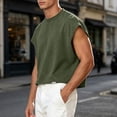 thumbnail image 4 of Kalauyu Sleeveless Athletic Tank Tops for Men Round Neck Cotton Blend Loose Summer Breathable Solid Color Workout Sleeveless Tees, 4 of 9