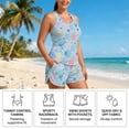 thumbnail image 5 of Xoenoiee Seashell Conch Coral Heart Bubble Print Two Piece Tankini Set with Shorts, Womens Tummy Control Swimsuit with Pockets Bathing Suit with Boy Shorts Swimwear 2026, 6XL, 5 of 7