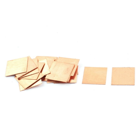 Uxcell Copper Square Heatsink Thermal Pad Shim for PC Laptop CPU 0.59"x0.59"x0.01" 20Pcs