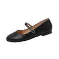 thumbnail image 6 of Xucatan Women's Soft Leather Round Toe Flats, Adjustable Buckle Strap Low Cut Shoes with Cushioned Insole, Slip On Comfortable Casual Pumps, Versatile Plus Size Design for Spring Summer Daily Gift, 6 of 9