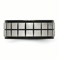 thumbnail image 3 of Stainless Steel Brushed & Black IP-plated 9mm Band Ring 13.5 Size, 3 of 6