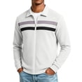 thumbnail image 2 of Men Casual Cardigan Sweaters Full Zipper Closure Long Sleeve Waffle Jackets, 2 of 6