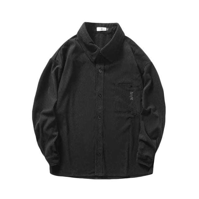Blusa y camisa de manga larga con cuello vuelto para hombre, blusa informal de pana a la moda con botones y cuello vuelto, blusa de manga larga para hombre
