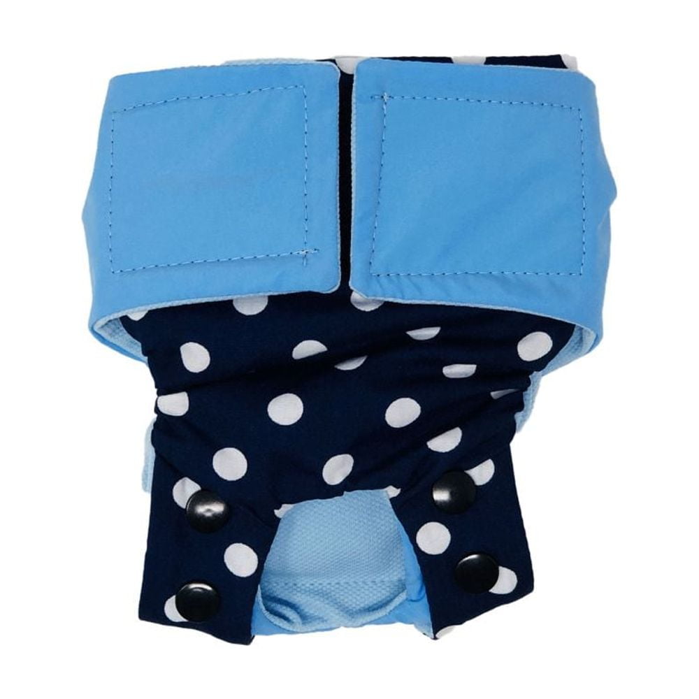 Barkertime Blue Polka Dot Cat Diaper Snappy