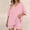 01 Pink, variant on Fewfanhot 2 Piece Sets for Women Short Sleeve Tunic Tops Bodycon Biker Shorts Set, Summer Casual Oversized Tracksuit
