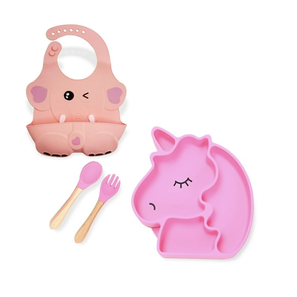 Plato para Bebé Match & Enjoy Antiderrapante en forma de unicornio con divisiones y ventosa