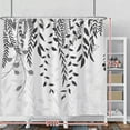 thumbnail image 2 of Black Leaf Shower Curtains with Hooks Farmhouse Botanical Black White Floral Leaves Fashion Shower Curtain for Bathroom Decor Waterproof Polyester Shower Curtain for Bathroom 84x72 Inch, 2 of 6