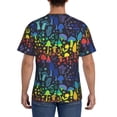 thumbnail image 3 of Vsdgher Magical Mushrooms and Flowers Print Men's Dry Fit Mesh Athletic Shirts Moisture Wicking Tennis T-Shirt Tops, 3 of 9