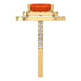 thumbnail image 3 of 2.62 ctw with Simulated Diamond Halo Accents Anniversary Ring for Women | Emerald Cut Simulated Red Diamond | Hyperallergenic Solid 18K Yellow Gold, 3 of 5