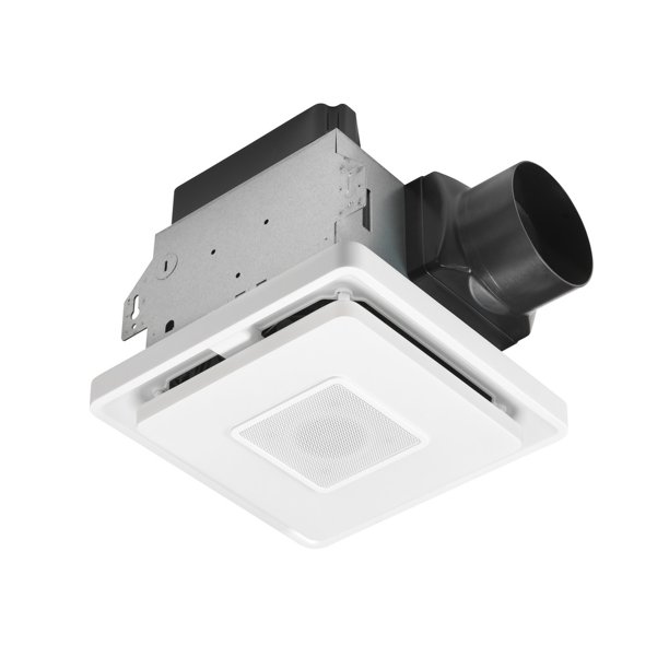 Home NetWerks 713033BT Bath Fan with Bluetooth Speaker, White