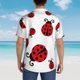 thumbnail image 4 of Fotbe Fly Flying Ladybug Camisa Hawaiana para Hombre Unisex – Camisa Casual de Verano con Botones de Manga Corta de Algodón y Lino,3X-Large, 4 of 7