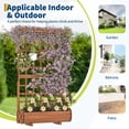 thumbnail image 7 of EuKer Outdoor Planter Box with Trellis and Roof, 67.7" Freestanding Privacy Planter for Climbing Vines, Vegetables, Flowers, Brown, 7 of 7