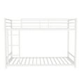 thumbnail image 4 of Twin over Twin Bunk Bed,Heavy-duty Metal Bunk Bed with Ladders & Guardrail,Noise Reduced/ Safety Guardrail/No Box Spring Needed,White, 4 of 9