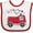 White and Red, variant on Inktastic Valentine Fire Truck with Cute Dalmatian and Hearts Boys or Girls Baby Bib