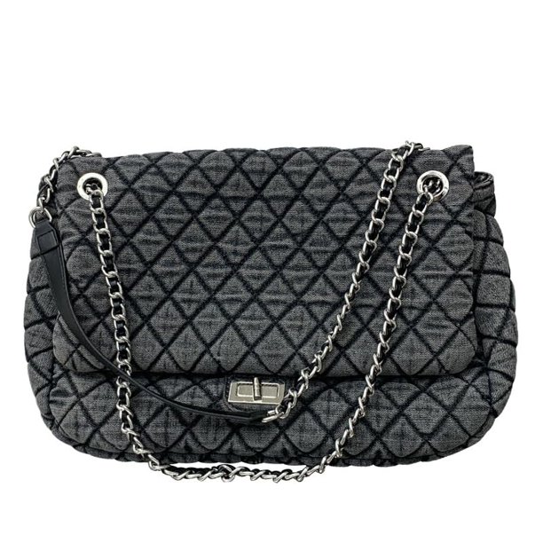 Bolso de mano SSGdmNQ para mujer, casual, con estampado de diamantes, denim, gris