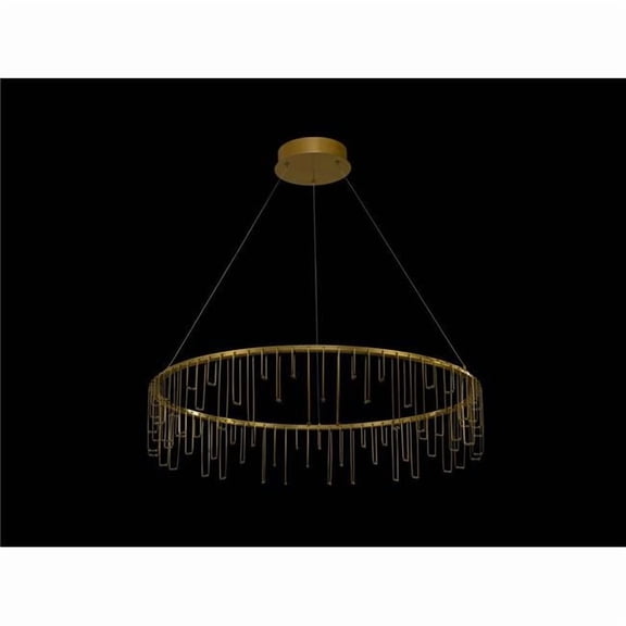 Golden Lighting 5461-39 SSG 39 in. Lucerna LED Chandelier in Stainless Steel Gold