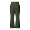 thumbnail image 3 of Work Pants for Women High Waist Wide Leg Stretchy Dress Pants Palazzo Business Casual Outfits Office Slacks with Pockets Button Stretchy(Green,XXL), 3 of 4