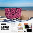 thumbnail image 5 of Wukai Pink Butterfly Print Zipper Bag,large Beach Tote Bag,Waterproof Sandproof Bag,Grocery and Picnic Tote Travel Bag, 5 of 5