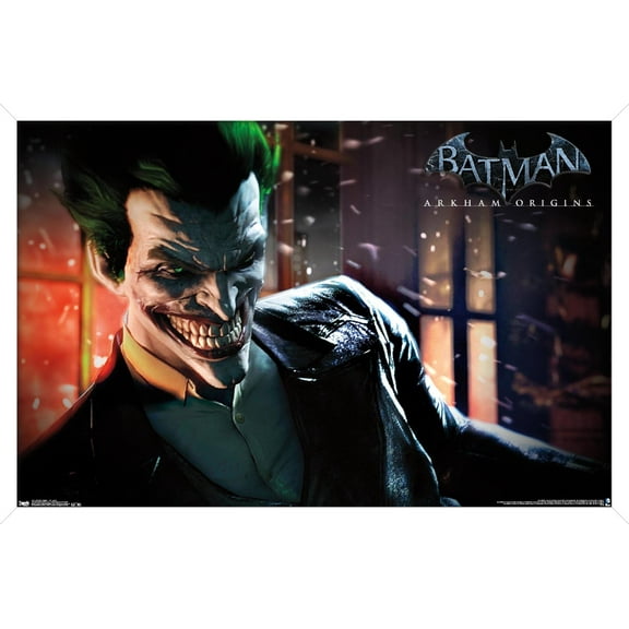 DC Comics Video Game - Arkham Origins - The Joker Wall Poster, 22.375" x 34", Framed
