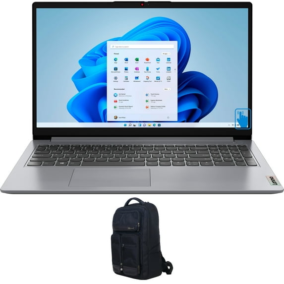 Lenovo Ideapad 1 Home/Business Laptop (AMD Ryzen 7 5700U 8-Core, 15.6in 60Hz Touch Full HD (1920x1080), AMD Radeon, 24GB RAM, 8TB PCIe SSD, Wifi, USB 3.2, Win 11 Home S-Mode) with Atlas Backpack