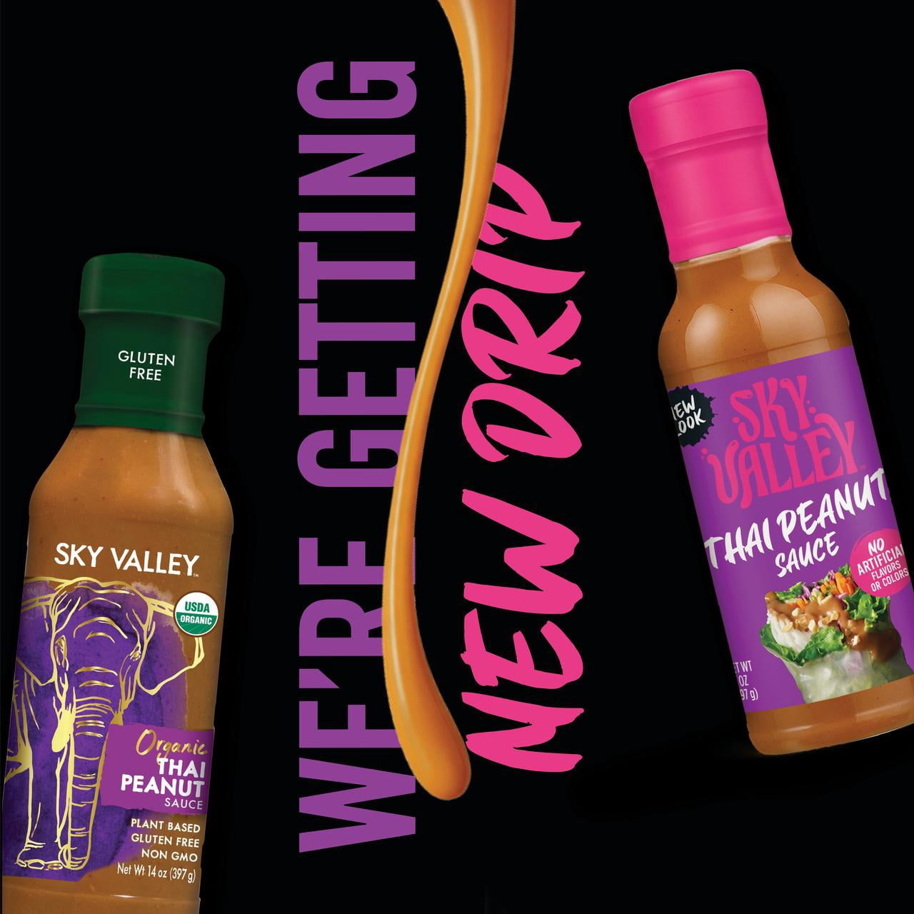 (3 pack) Sky Valley Mild Thai Peanut Cooking Sauce, 14 oz