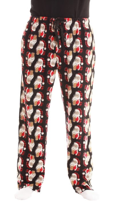 #followme Polar Fleece Pajama Pants for Men Sleepwear PJs (Santa Beer ...