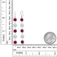 thumbnail image 2 of Gem Stone King 12.00 Ct Round Red Created Ruby 925 Sterling Silver Earrings, 2 of 2