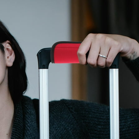 SOPOTUTU 2Pcs Dark Red Luggage Handle Wrap Neoprene for Frequent Travelers Use