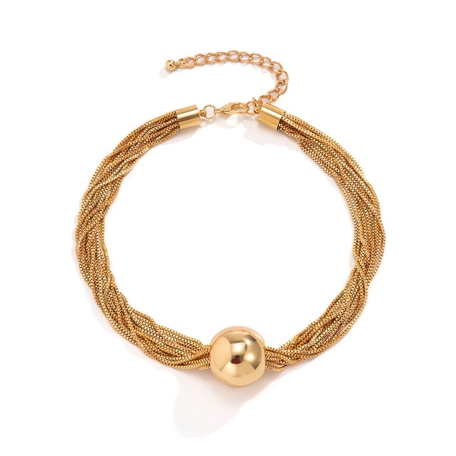 Sonducket Collar de mujer, Collar de cadena retorcida, Gargantilla Retro de compromiso de aniversario de fiesta en capas, joyería de moda para Ropa, zapatos y accesorios Miscelánea Gold