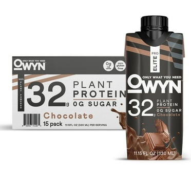 OWYN Pro Elite Plant Protein Shake, Chocolate, 11.15 Fluid Ounce (Pack of 15)