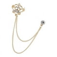 thumbnail image 2 of 2x de Rhienstone para Hombre con Cadena en Capas Borla Pin de Solapa Broche Ramillete, 2 of 9