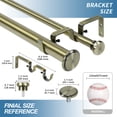 thumbnail image 3 of Urbanest Bouton Flat Button 1" 5/8" Double Drapery Curtain Window Rod Set - 48" to 84", Antique Brass, 3 of 6