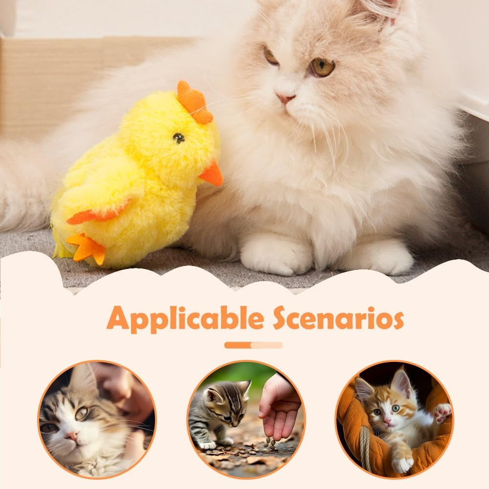 Flapping Bird Cat Toy, Rechargeable Interactive Chirping Bird Cat Toy, 3 Modes, Touch Activated