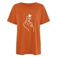 thumbnail image 4 of Hauts d'Été pour Femmes 2023 Mode pour Femmes Imprimé Love Col Rond Ample T-shirt à Manches Courtes Haut Blouse Chandail, 4 of 5