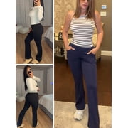 Sexy Dance Women's Bootcut Yoga Pants With 4 Pockets High Waist Plus Size Flare Leggings Stretch Workout Pant