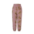 thumbnail image 3 of Fleece Pants Women Cute Bear Prints Elastic Waist Wide Leg Joggers Trouser Cinched Bottom Fuzzy Winter Outfits (XS, Pink), 3 of 7