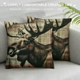 thumbnail image 3 of Creowell Moose Throw Pillow Cover Wild Animals Woodland Pillow Cover for Boys,Red Checkered Buffalo Plaid Cushion Case Vintage Lattice Lodge Cabin Rustic Farmhouse Decor 18x18in, 3 of 5