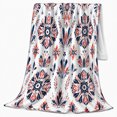 thumbnail image 2 of Bohemian Folk Art Floral Pattern, Festive Botanical Garden Scene, Warm Flannel Blanket for Sunroom and Reading Nook, Garden Lovers Housewarming Gift, Botanical Home Decor, 2 of 9
