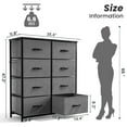 thumbnail image 5 of JONPONY Dresser for Bedroom with 8 Drawers, Tall Fabric Storage Tower, Chest of Drawers with Wood Top, Sturdy Steel Frame for Closet, Living Room, Entryway, Gray, 5 of 8