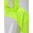 thumbnail image 6 of Aislor Kids Girls Mesh Long Sleeve Drawstring Hooded Crop Top for Hip Hop Jazz Dance Costume Fluorescent Green 10, 6 of 7