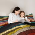 thumbnail image 4 of Feelyou Retro Stripes Full Size Comforter Sets, Abstract Line Bedding Sets, 3pcs, 4 of 7