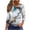 Sky Blue, variant on 3/4 Sleeve Tops for Women Dressy Casual Boho Floral Printed Summer Crewneck Basic Graphic T-Shirts Trendy Oversized Comfy Female Tunic Blouses Light Blue L