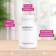 SuperSmart Beta-Sitosterol Supplement 180mg per Day (Patented) - Plant Sterols - Beta-Sitosterol Extract for Men | Non-GMO & Gluten Free - 90 Vegetarian Capsules