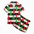 thumbnail image 4 of sdbrld Christmas Pjs for Kids Girls Pajamas Cute Short Sleeve Button Down Shirt and Shorts 2Pcs Matching Set Sizes 8-9 Years, 4 of 5