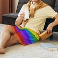 thumbnail image 6 of Bixox Men's Colorful Glitter Rainbow printed lightweight casual shorts, soft sleep shorts with pockets., 6 of 7