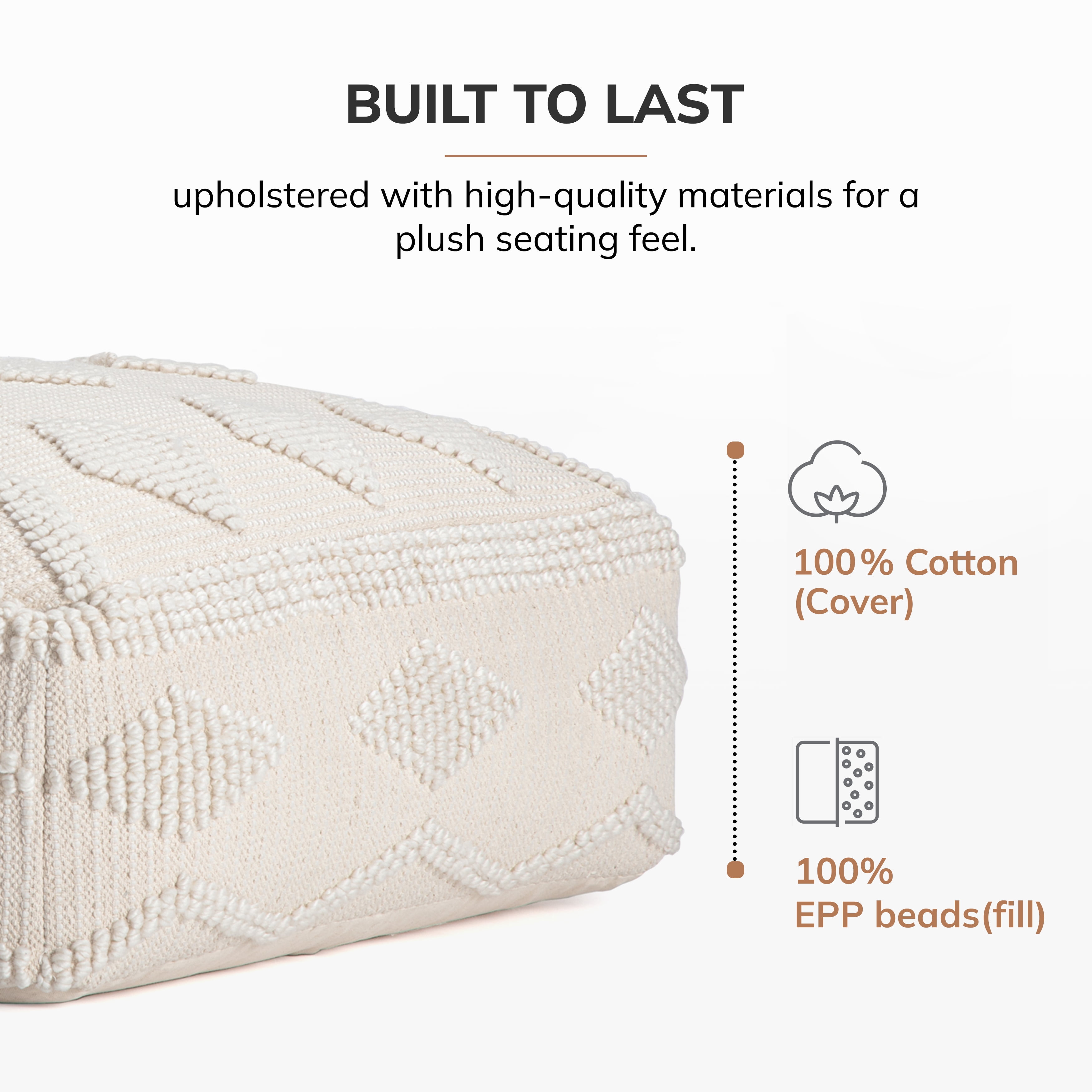 Anji Mountain Cotton Square Poufs