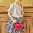 thumbnail image 2 of Bmisegm Girls' Solid Color Leather One-Shoulder Mini Bag – Stylish and Functional Shoulder Purse for Little Girls Red One Size, 2 of 8