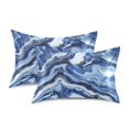thumbnail image 2 of Haosy Satin Pillowcase for Hair and Skin Standard Cooling Silk Pillow Case with Envelope Closure Blue Black White Marble 20"x26", 2 of 9