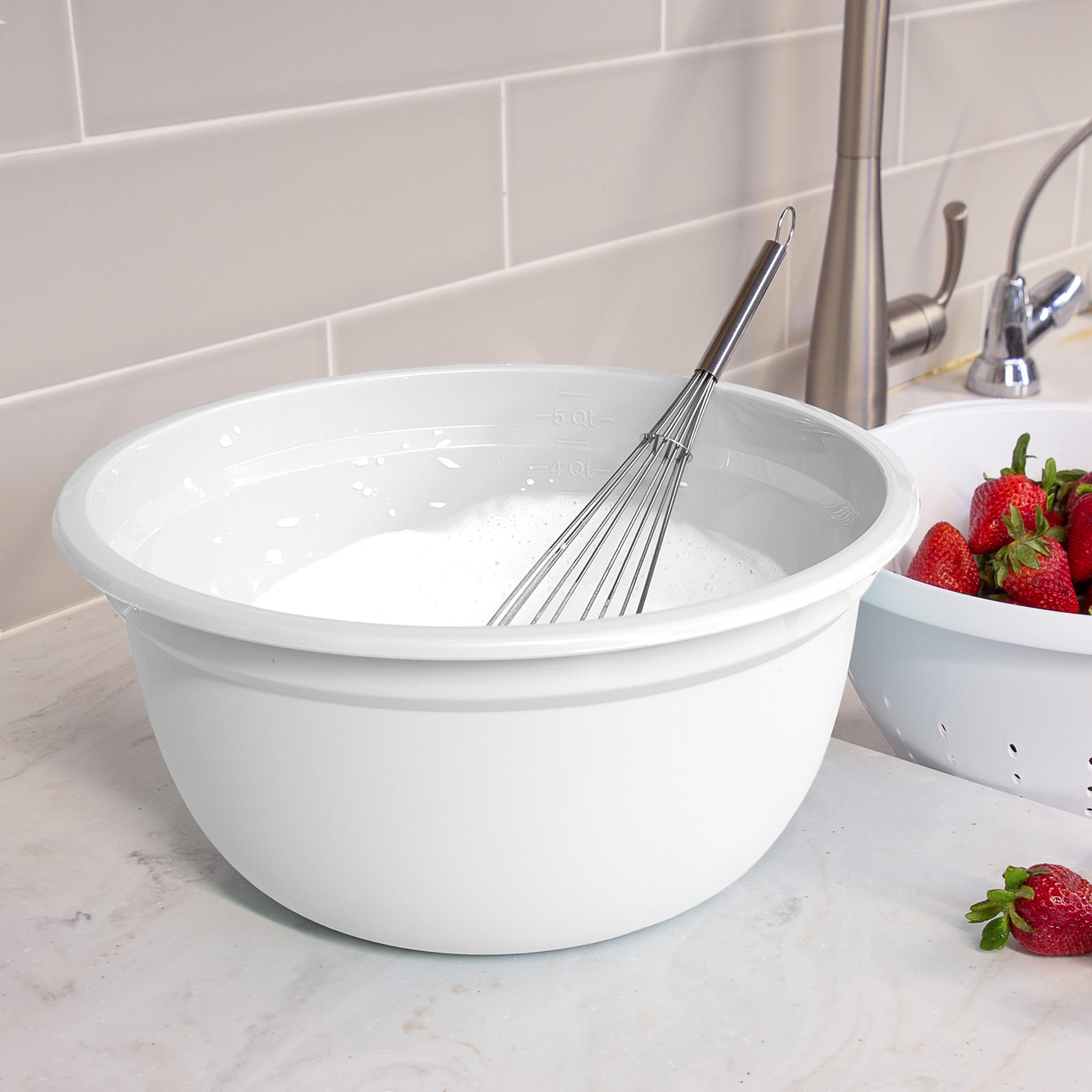 Mainstays 6 Quart Mixing Bowl Polypropylene White